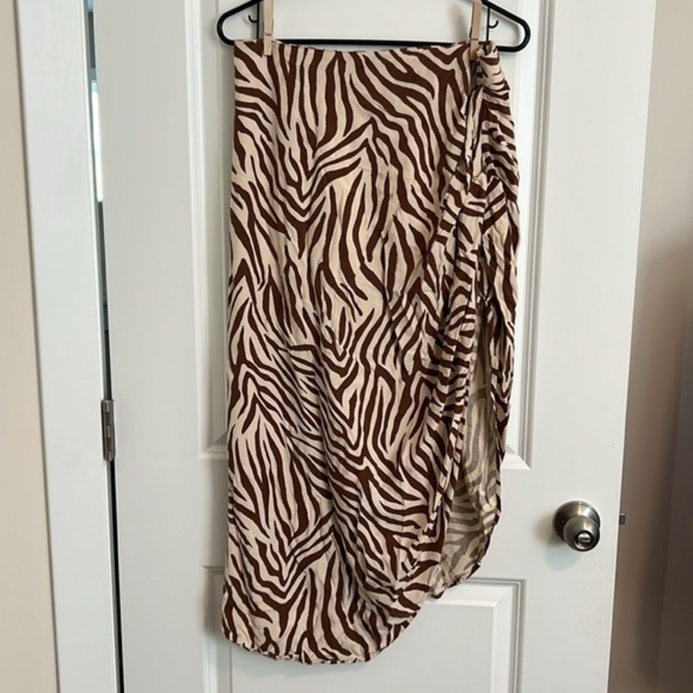 North End Zebra Print Ruched Skirt - Size M